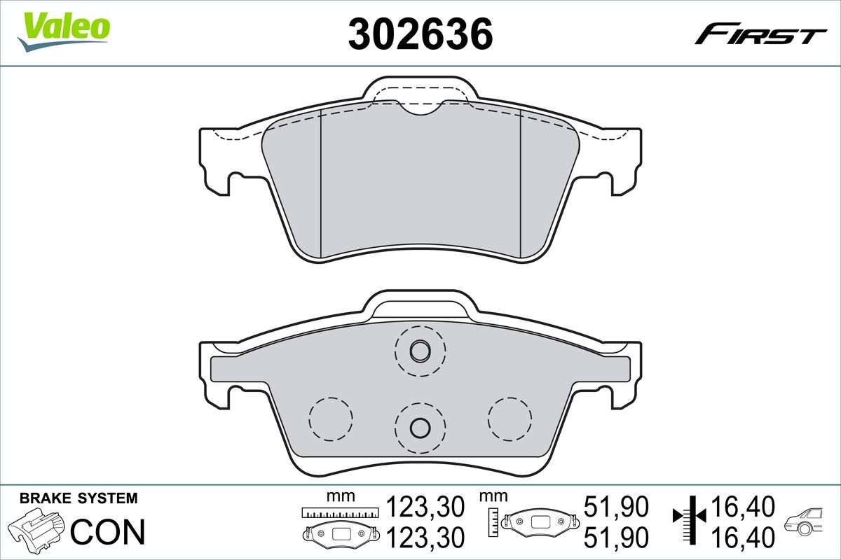 VALEO Fékbetét, mind 302636_VALEO